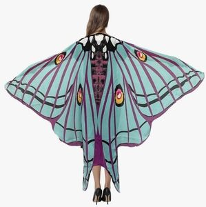 Lavender Aqua Blue Luna Moth Spring Music Festival Costume Fairy Butterfly Wings